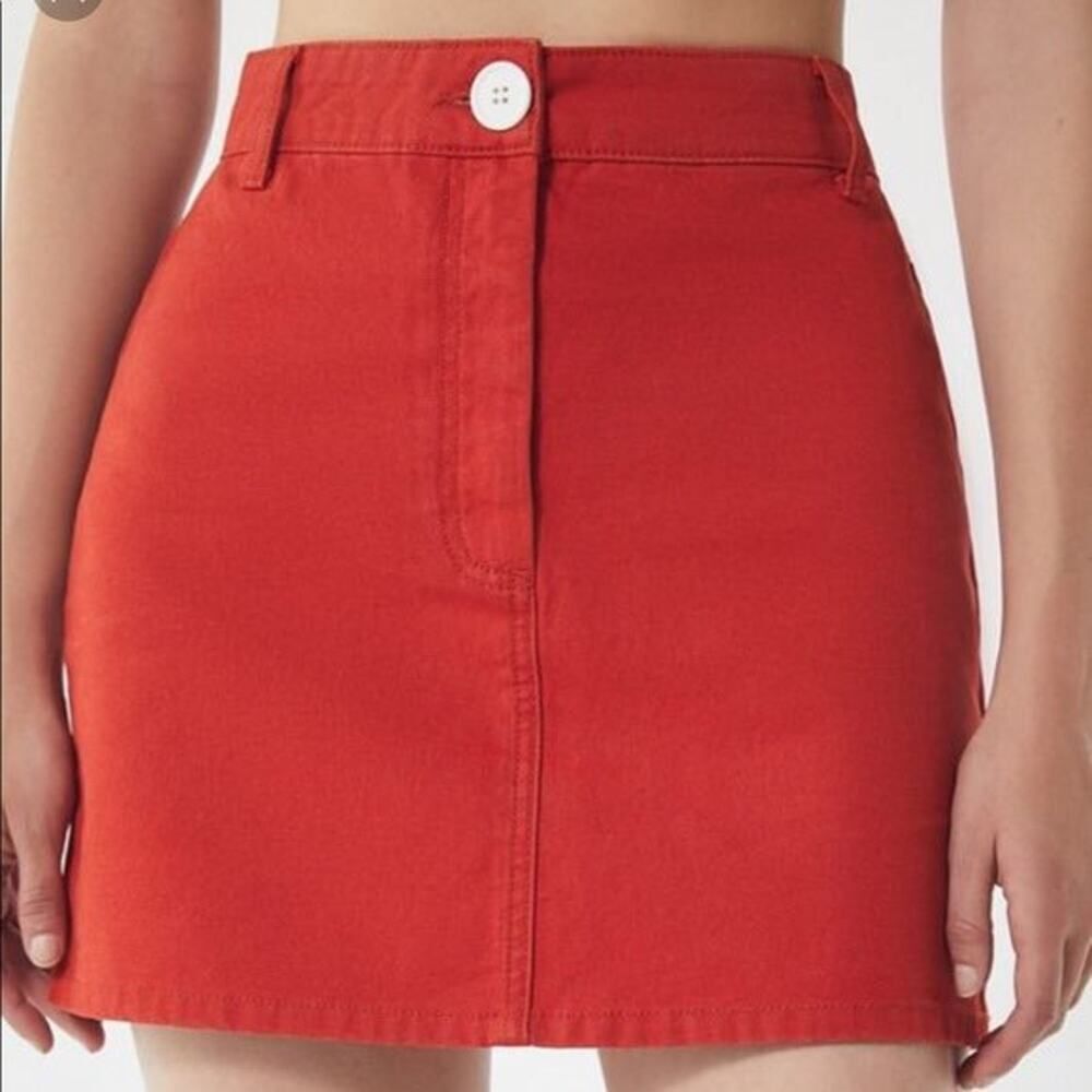 BDG Burnt Orange/ Red Canvas Mini Skirt